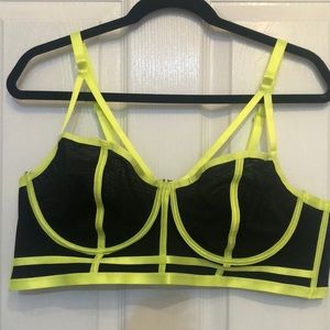 Black and neon bralette